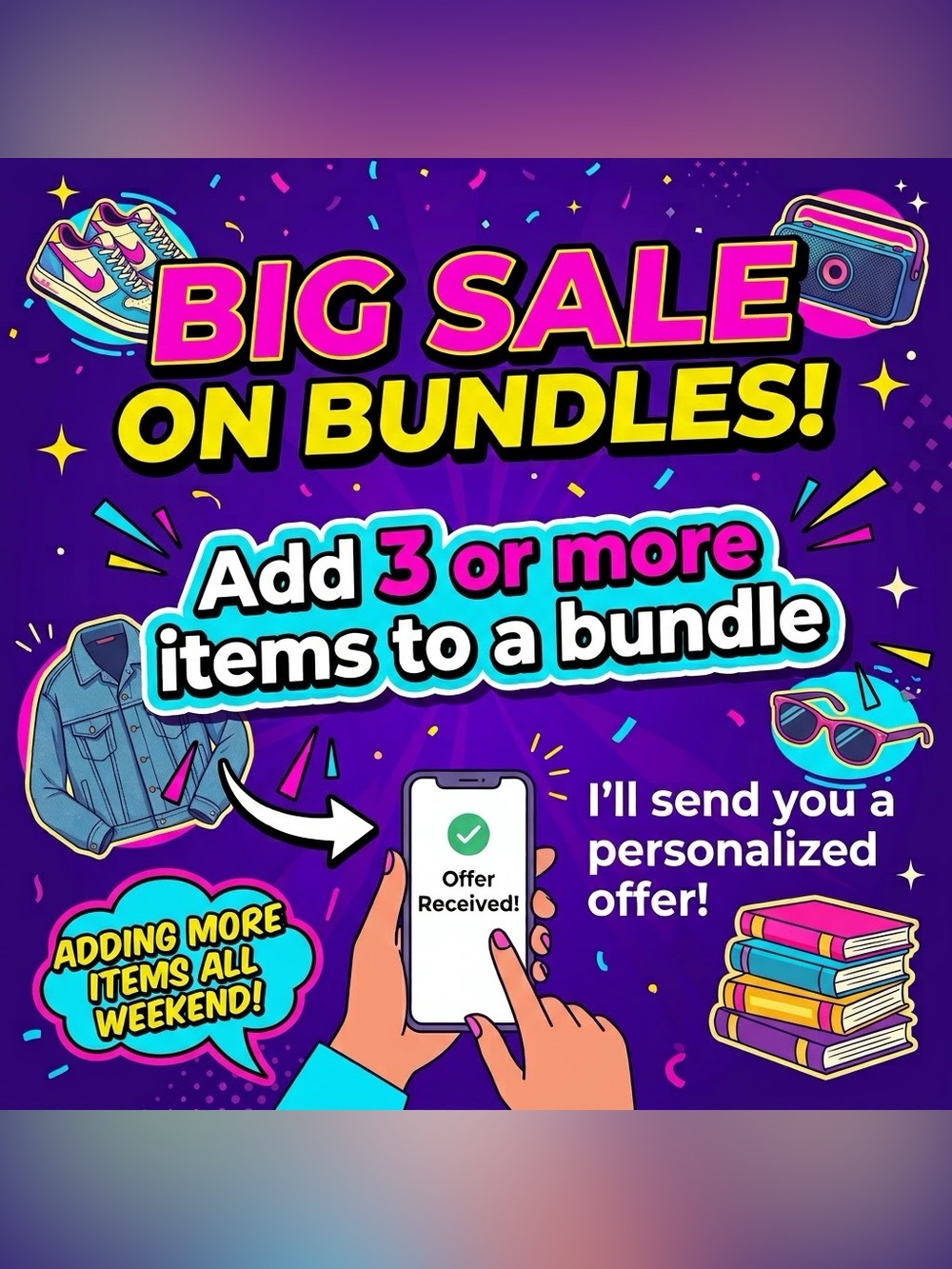 Big Sale on Bundles - Add 3 or More Items and receive a personalized offer!